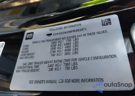 2023 GMC Yukon Xl 4Wd Slt z USA, uszkodzony, nr VIN 1GKS2GKD9PR393471